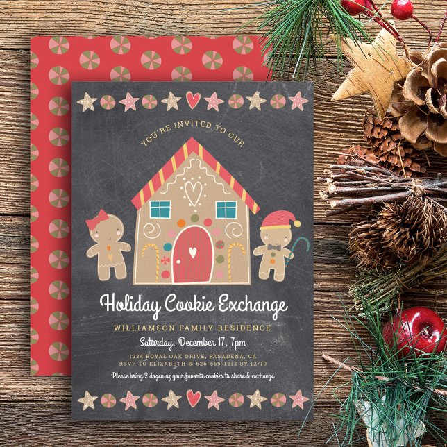 Gingerbread House Christmas Cookie Exchange Party  Invitation (Creator Uploaded)