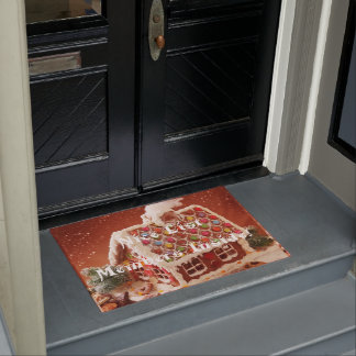 gingerbread house Christmas Doormat