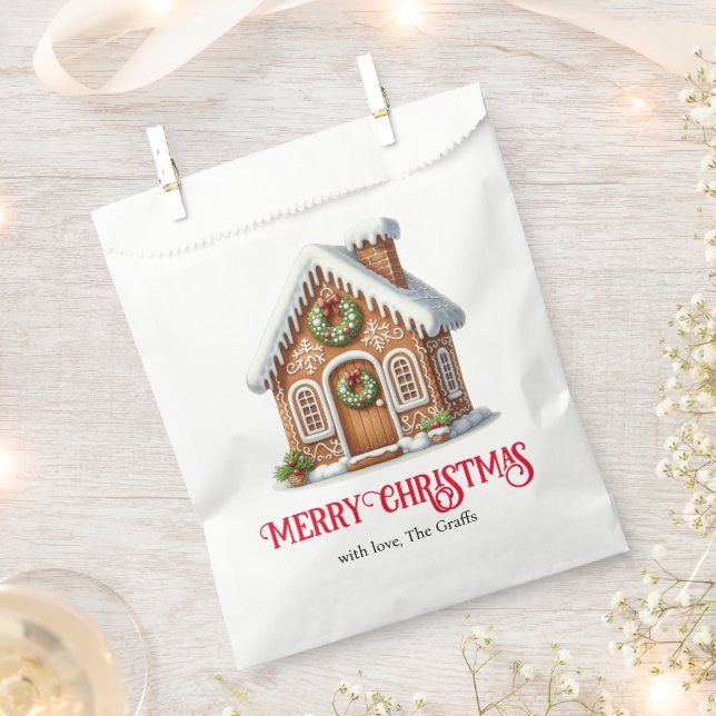 Gingerbread House Christmas Favour Bags (Clipped)