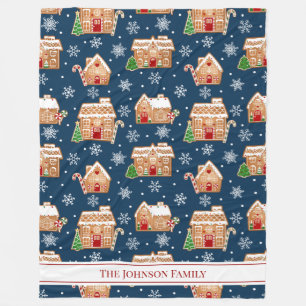 Gingerbread House Christmas Fleece Blanket