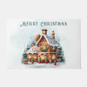 Gingerbread House Christmas Holiday Doormat