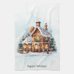 Gingerbread House Christmas Holiday Kitchen Towel