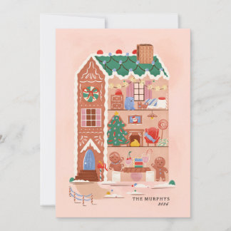 gingerbread house christmas magic greeting card