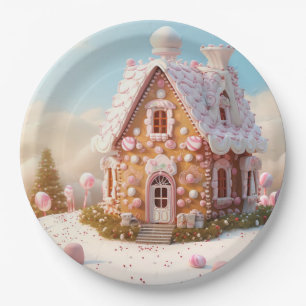 Gingerbread House Christmas Paper Plate