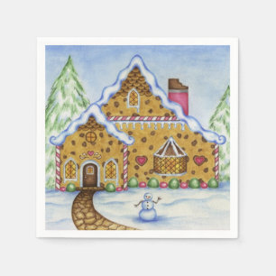 Gingerbread House Christmas Party Holiday Napkins