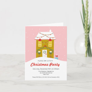 Gingerbread House Christmas Party Invitation