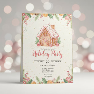 Gingerbread House Christmas Party Invitation