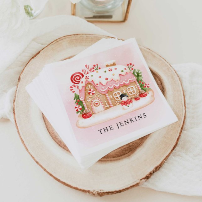 Gingerbread House Christmas Party Napkin (Personalized Gingerbread House Christmas party napkins
)