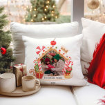 Gingerbread House Christmas Photo Cushion<br><div class="desc">This Christmas Photo Pillow features a playful gingerbread house design. With a blend of joyful colours and festive Christmas charm. Matching items in our Gingerbread House Christmas Collection</div>