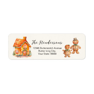 Gingerbread House Christmas Return Address Labels