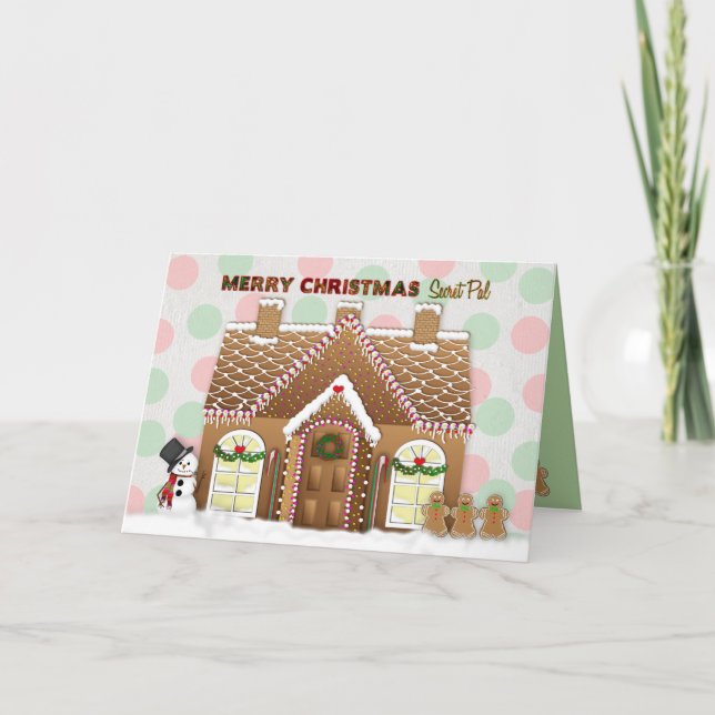 Gingerbread House Christmas- Secret Pal Holiday Card (Front)