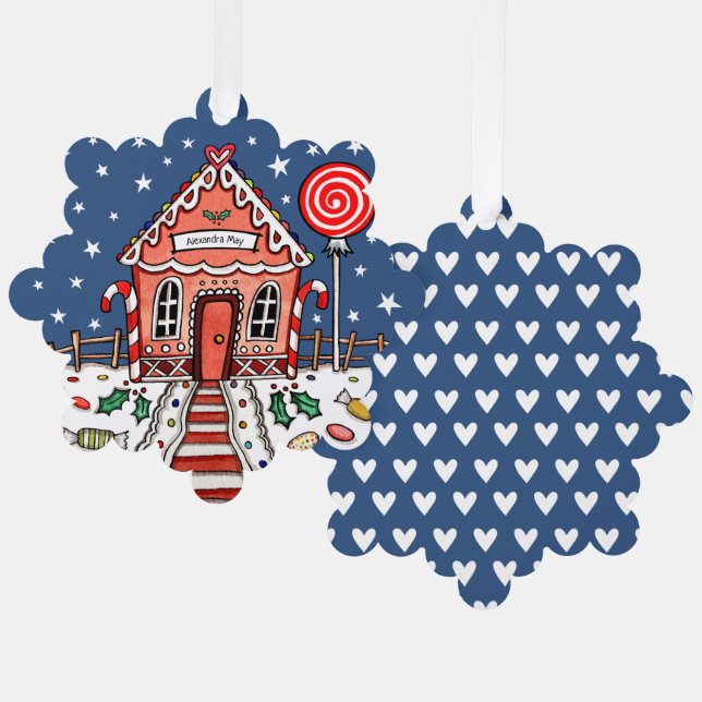 Gingerbread House Christmas Tree Decoration Card (Front/Back)