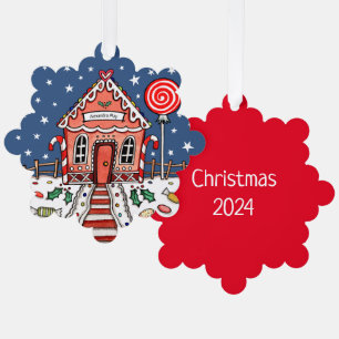 Gingerbread House Christmas Tree Decoration Card