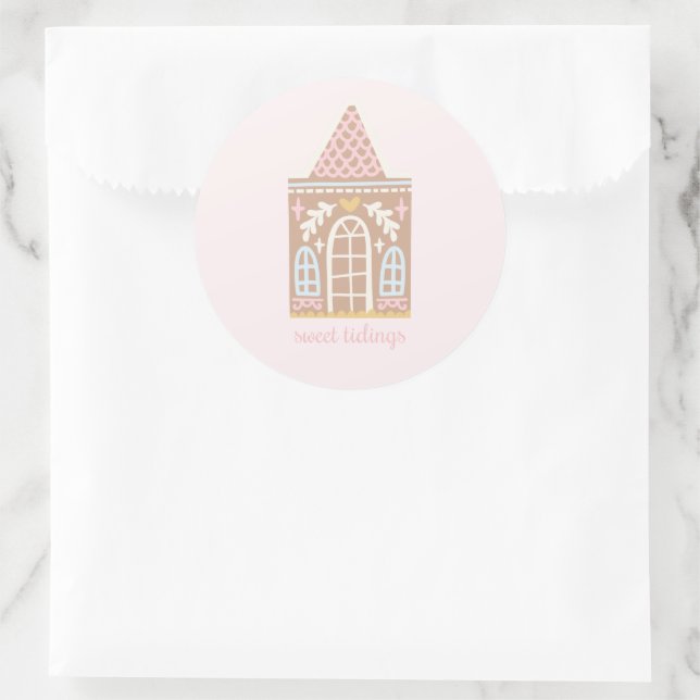 Gingerbread House  Classic Round Sticker (Bag)