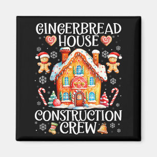 Gingerbread House Construction Crew Baking Christm Magnet
