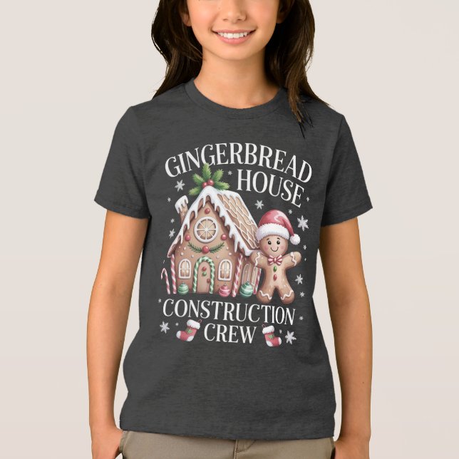 Gingerbread House Construction Crew - Christmas Tri-Blend Shirt (Front)