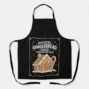 Gingerbread House Construction Crew Christmas Xmas Apron