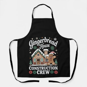 Gingerbread House Construction Crew Christmas Xmas Apron
