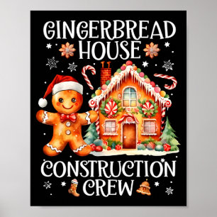 Gingerbread House Construction Crew Cookie Baking Poster