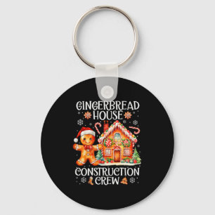 Gingerbread House Construction Crew Cookies Baking Key Ring