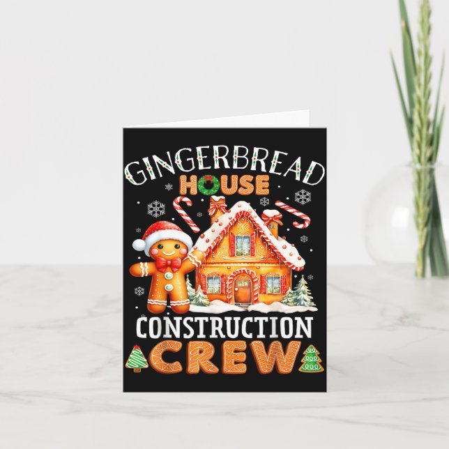 Gingerbread House Construction Crew Decorating Bak Card (Front)
