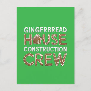 Gingerbread House Construction Crew Digital Art  Postcard