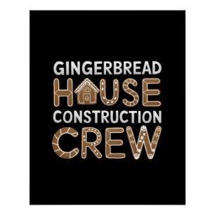 Gingerbread House Construction Crew Digital Art Poster