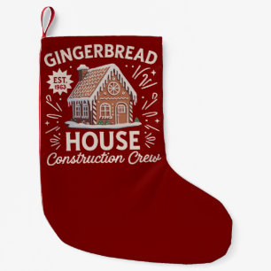 Gingerbread House Construction Crew Funny Xmas Small Christmas Stocking