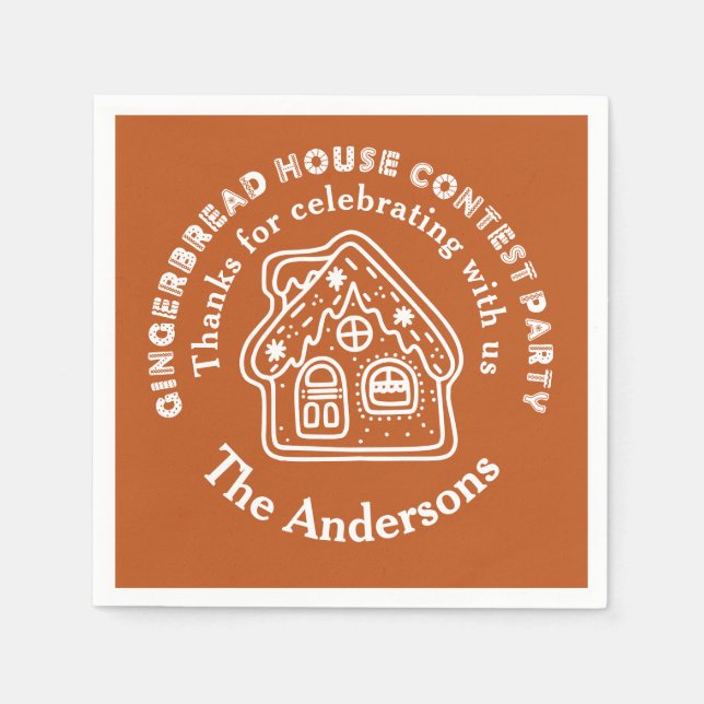 Gingerbread House Contest Party Thank You  Napkin (Front)