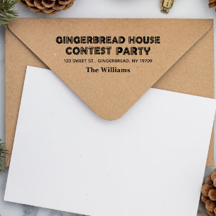 Gingerbread House Contest Party Wood Art Stamp
