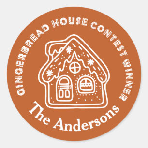 Gingerbread House Contest Winner Brown Classic Round Sticker