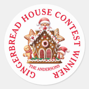 Gingerbread House Contest Winner Classic Round Sticker