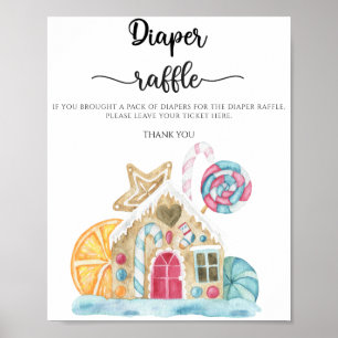 Gingerbread house cookie diaper raffle  poster