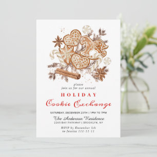 Gingerbread House Cookie Exchange Christmas Party Invitation