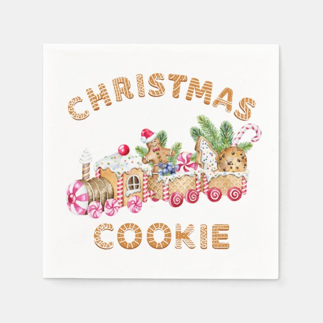 Gingerbread House Cookie Exchange Christmas Party Napkin (Front)