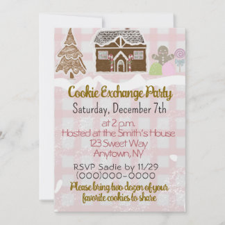 Gingerbread House Cookie Exchange  Invitation