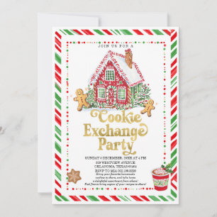 Gingerbread House Cookie Exchange Party Invitation