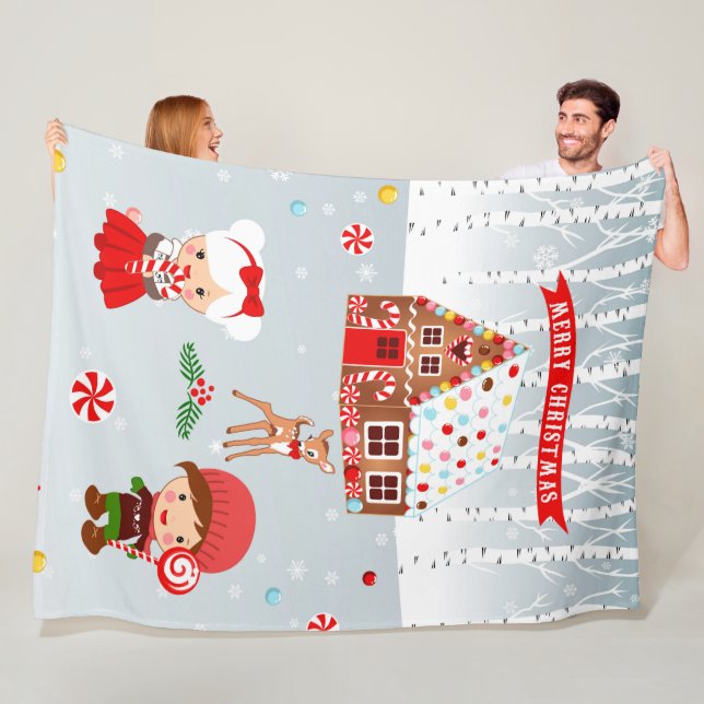 gingerbread house cookie fleece blanket (In Situ)