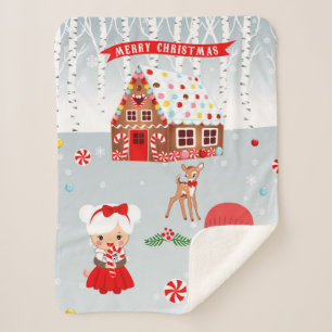 gingerbread house cookie fleece blanket