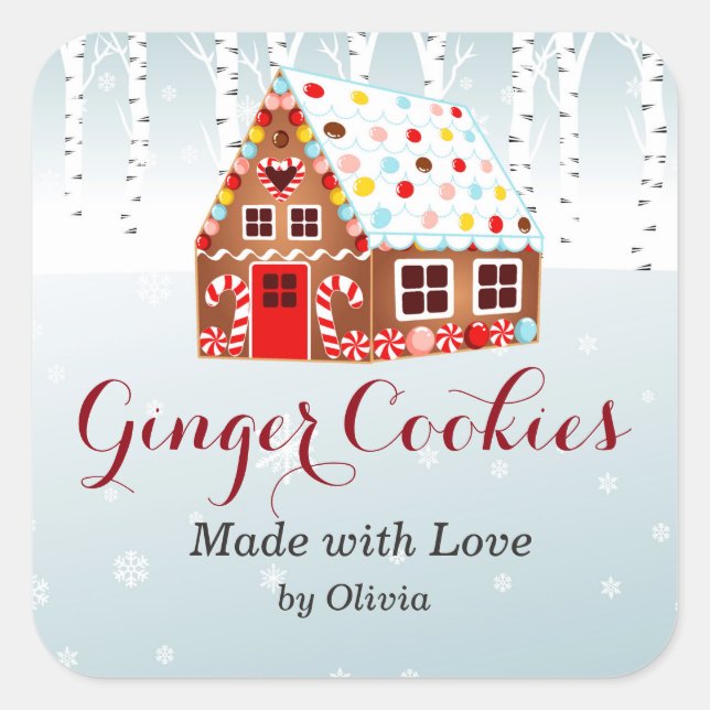 Gingerbread House Cookie Jar gift sticker (Front)