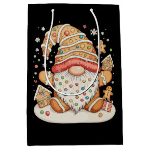 Gingerbread House Decor Christmas Gnome Xmas Medium Gift Bag