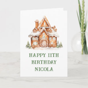 Gingerbread House Decorating Birthday Party Card