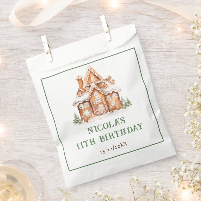 Gingerbread House Decorating Birthday Party Favour Bags (Clipped)