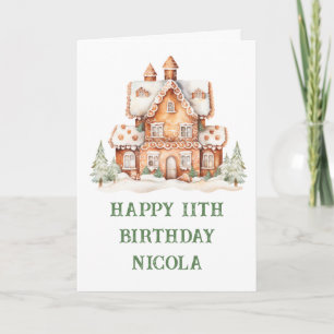 Gingerbread House Decorating Birthday Party Holiday Card