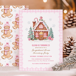 Gingerbread House Decorating Birthday Party Invitation