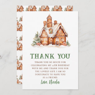 Gingerbread House Decorating Birthday Party Thank You Card