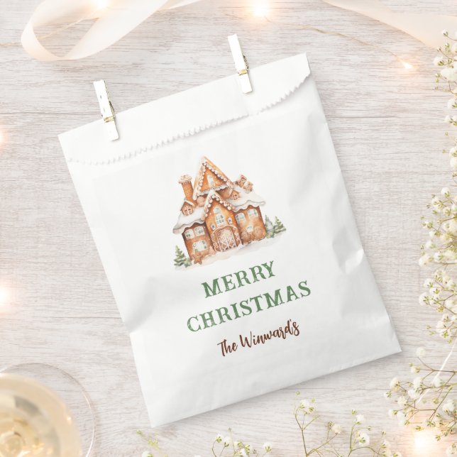 Gingerbread House Decorating Christmas Party Favour Bags (Clipped)