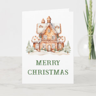 Gingerbread House Decorating Christmas Party Holiday Card