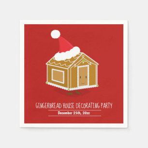 Gingerbread House Decorating Christmas Party Napkin