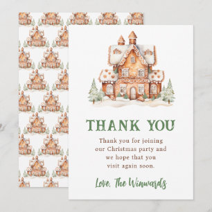 Gingerbread House Decorating Christmas Party Thank You Card